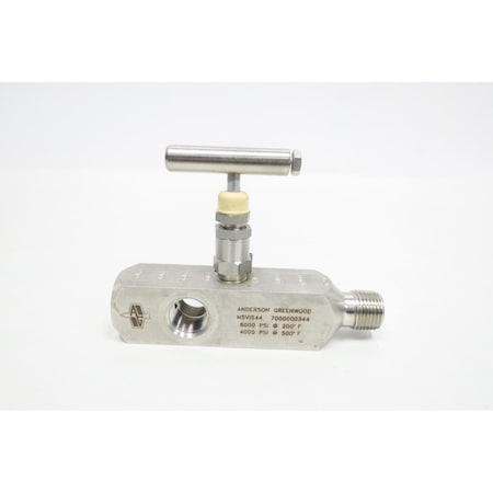 Anderson Greenwood Block And Bleed Manual Npt Stainless 6000Psi 12In Needle Valve M5VIS-44